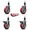 Service Caster 5'' Red Poly Wheel Swivel 1-1/4'' Expanding Stem Caster Set 2 Brakes, 4PK SCC-EX20S514-PPUB-RED-2-PLB-2-114 - alternate 5